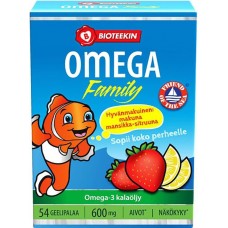Žuvų taukai OMEGA FAMILY 600 mg. Maisto papildas (54tabl)